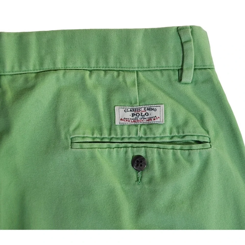 Vintage Polo Ralph Lauren Prospect Chino Shorts Mens Size 33 Green Preppy